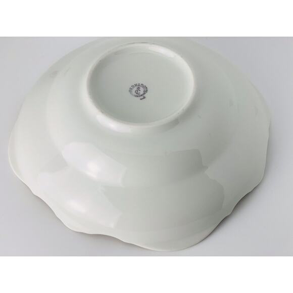 Rare Bernadotte Czech Square Serving Bowl 9" Floral/Iridescent Gold Vintage - Picture 9 of 11